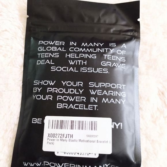 Power In Many Elastic Motivational Bracelets 3 Pack - Picture 3 of 3